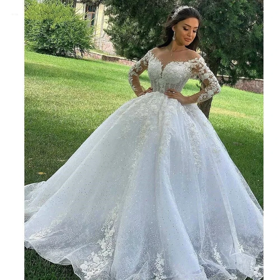 Top Trends: A-Line Wedding Dresses 2023 Women Elegant Long Bride Dress Lace Appliques Vestidos De Novia Long Sleeves Luxury Wedding Gowns Shoppable Styles