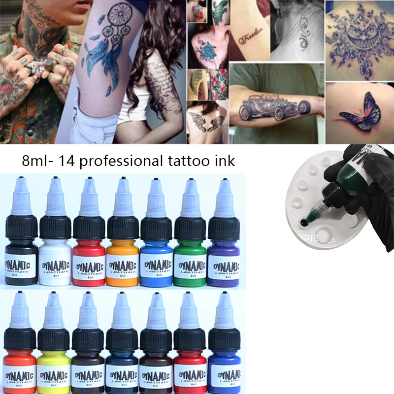 Top Trends: 7 / 14Colors 8ml / Bottle Professional Tattoo Ink For Body Art Natural Plant Micropigmentation Pigment Permanent Tattoo Ink Shoppable Styles