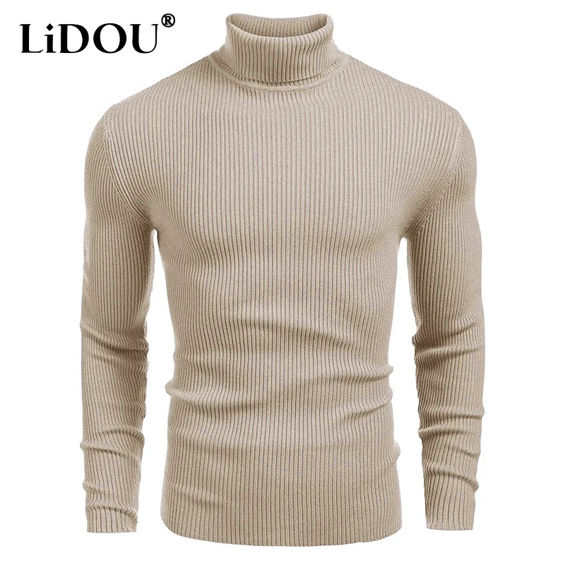 Top Trends: 2023 Autumn Winter New Solid Color Fashion Turtleneck Sweater Man High Street Long Sleeve Youth Korean Style All-match Pullovers Shoppable Styles