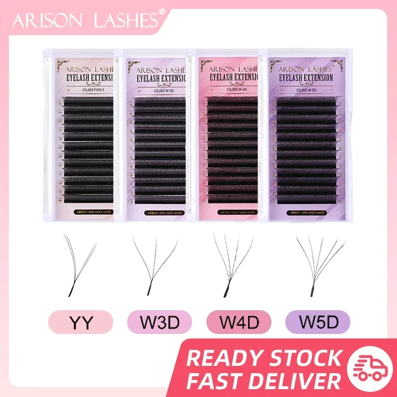 Top Trends: ARISON Lashes W 5D / 4D / 3D Eyelashes Extensions Premade Volume Easy Fan YY Lash Natural Soft False Eyelash For Custom Logo Shoppable Styles