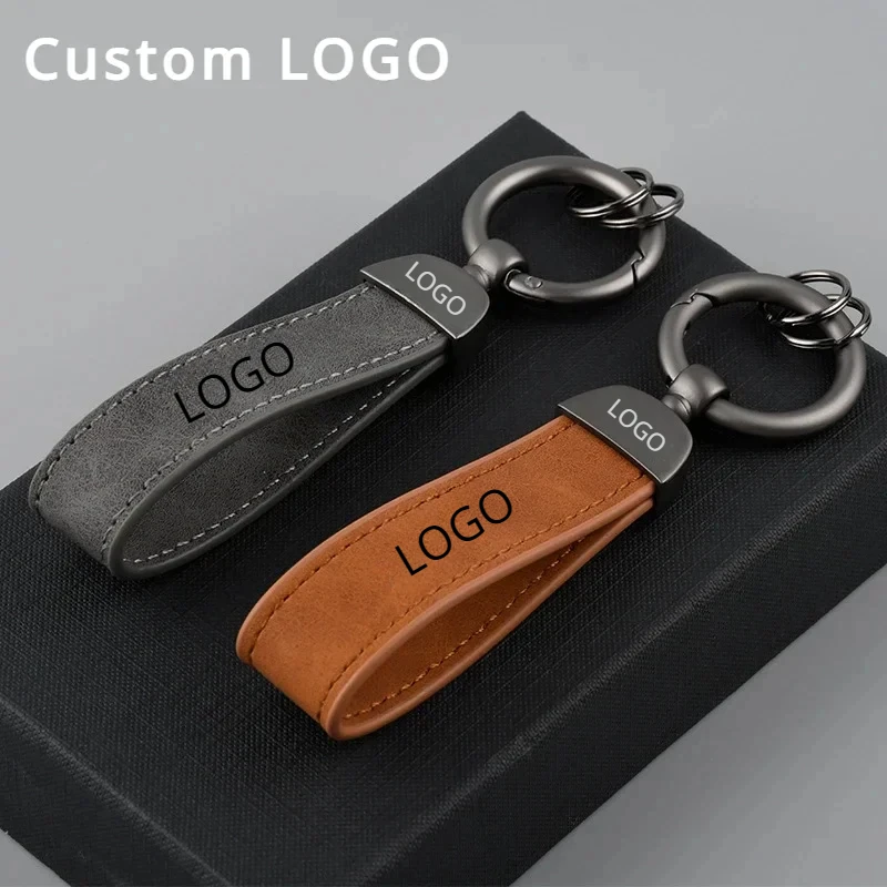 Top Trends: Laser Engrave Leather Keychain For Men And Women Retro Vintage Personalized Keyring Customized Car Logo Key Chain Gift Shoppable Styles