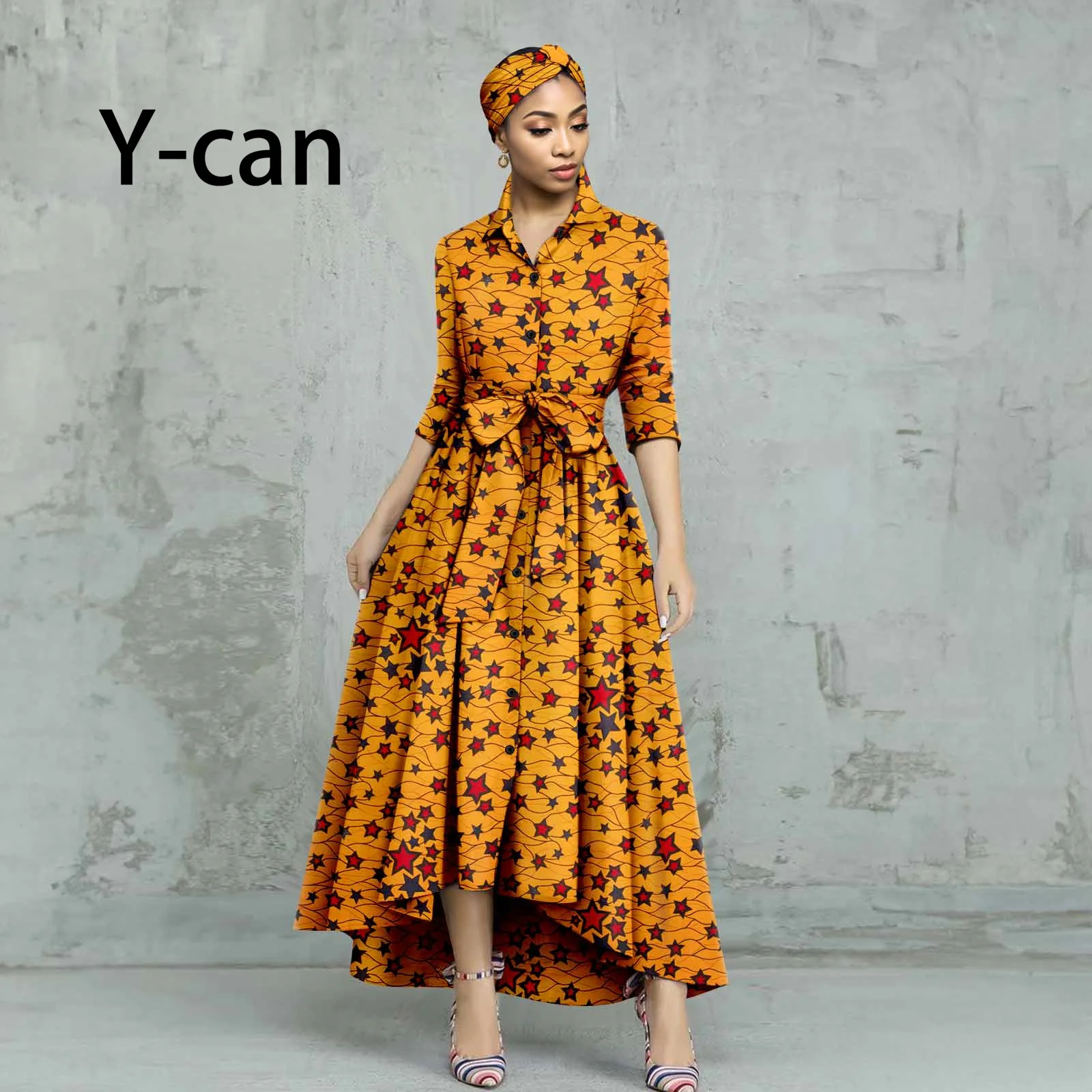 Top Trends: Dashiki African Women Dress Ankara Print Slim Clothes With Headwrap Bazin Riche Elegant Lady Office Date Wedding Outfit Y2325099 Shoppable Styles