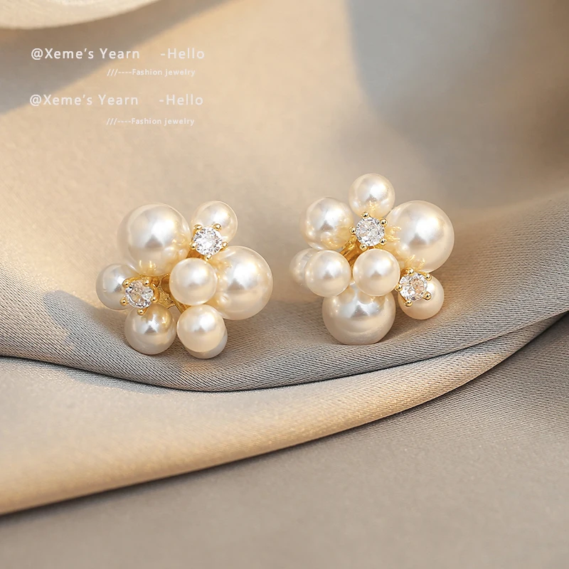 Top Trends: Elegant Romantic Unique Fireworks Pearl Stud Earrings For Woman Korean Fashion Jewelry Party Girl&#039;s Lady Temperament Accessories Shoppable Styles