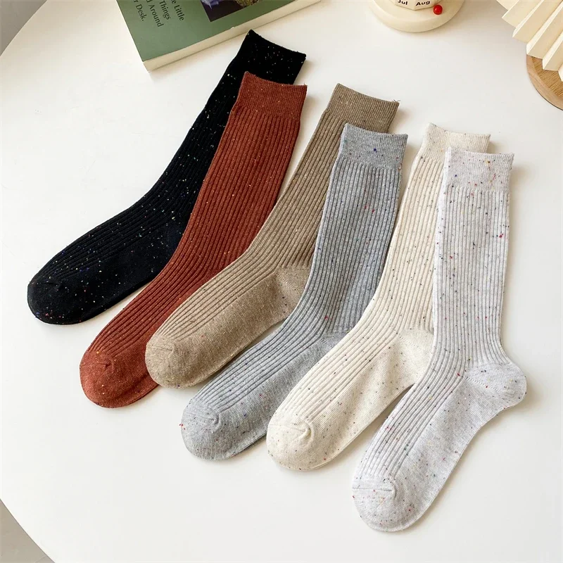 Top Trends: Women's Long Socks High Quality Autumn Winter Warm Thick Middle Tube Candy Color Korean Style Trend Elegant Pile Socks For Women Shoppable Styles