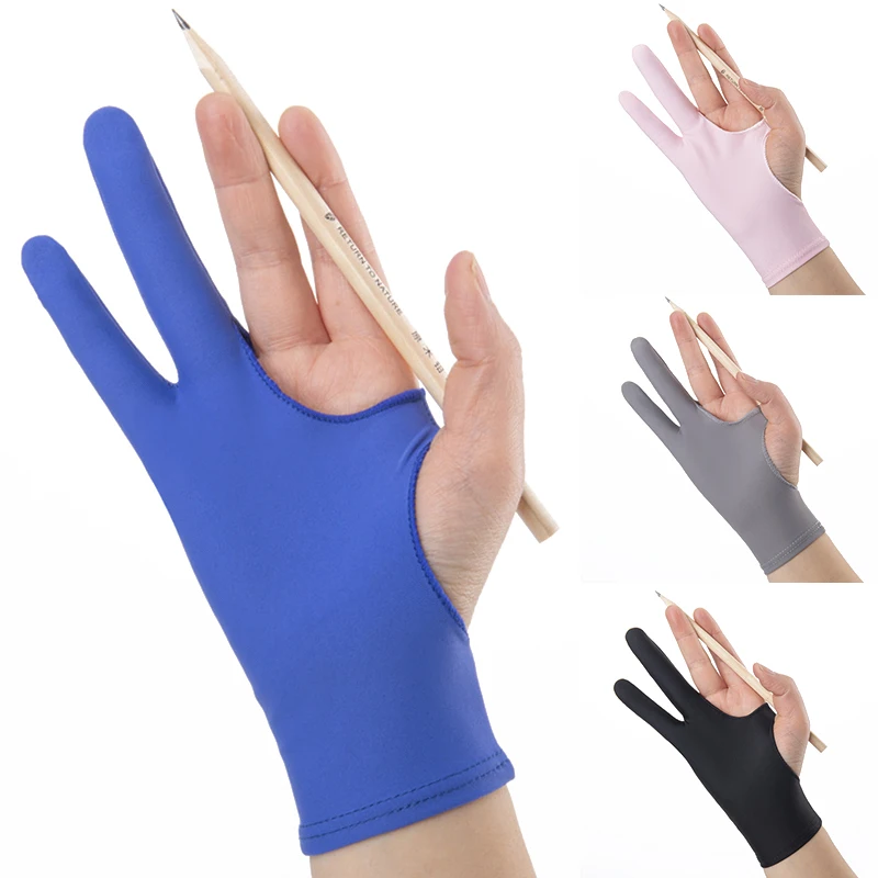 Top Trends: 3 Sizes Two Finger Anti-fouling Glove For Artist Drawing Tablet Pad Household Gloves Right Left Hand Glove 1PC Glove Shoppable Styles