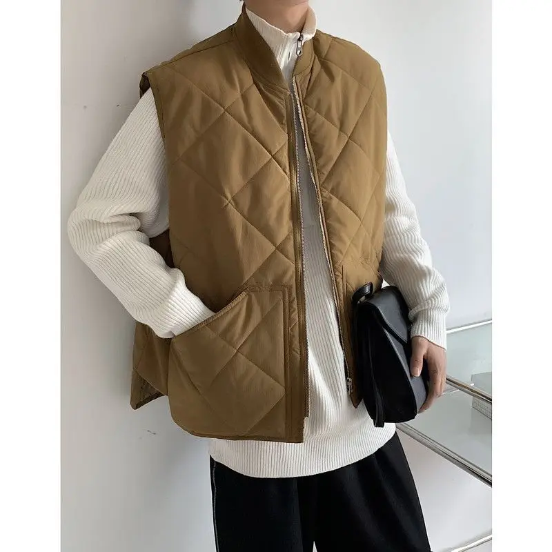 Top Trends: Autumn Winter KPOP Fashion Style Harajuku Slim Fit Padded Loose Casual All Match Vest Solid Zipper Sleeveless Warm Outerwear Shoppable Styles