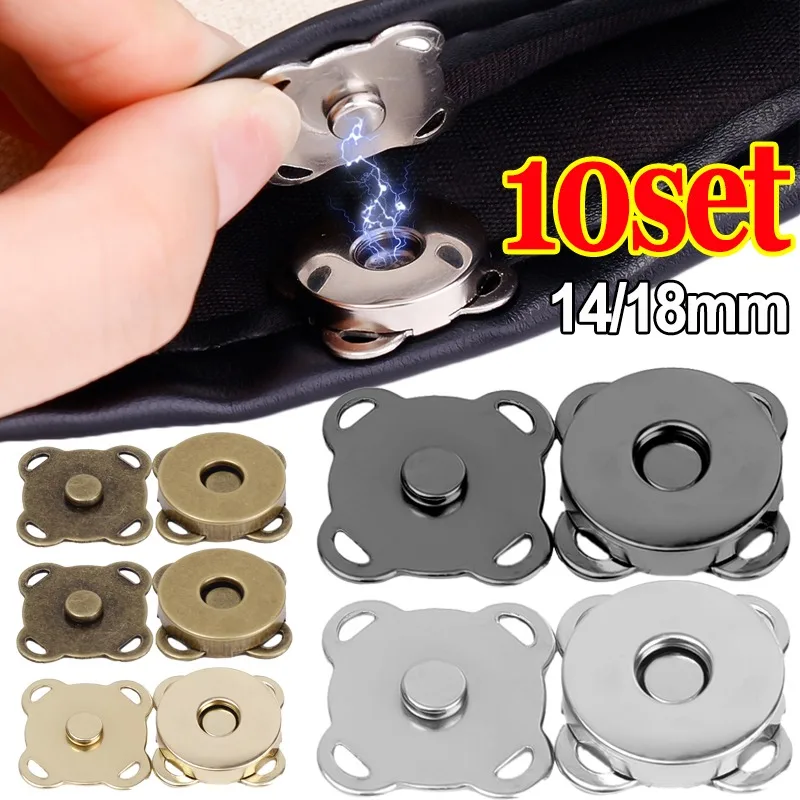 Top Trends: 1 / 10Sets 14 / 18mm Magnetic Snap Fasteners Clasps Buttons Handbag Purse Wallet Craft Bags Parts Mini Adsorption Buckle Wholesale Shoppable Styles