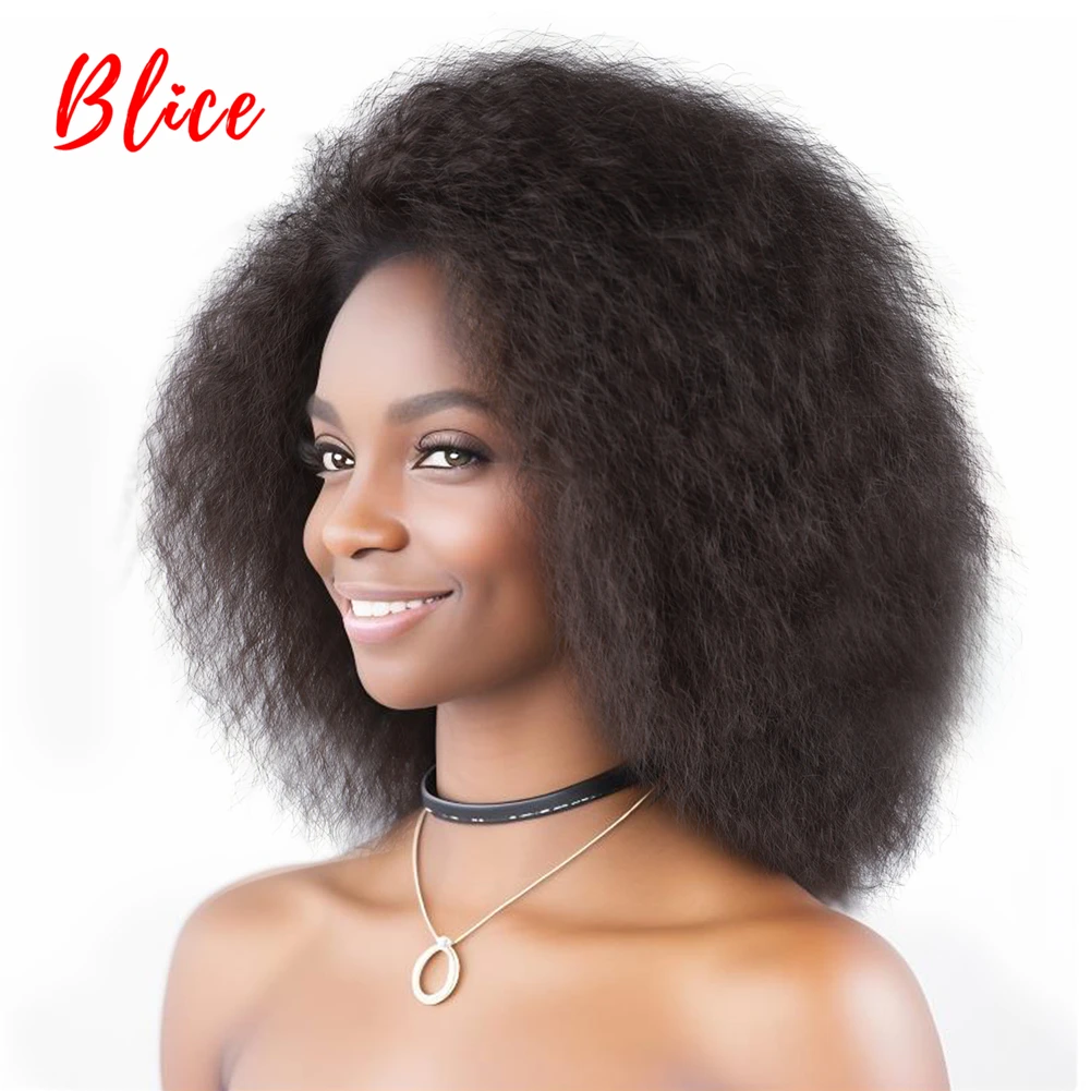 Top Trends: Blice 6Inch Short Synthetic Wigs Kinky Straight Kanekalon Heat Resistant Women African American None Lace Front Shoppable Styles