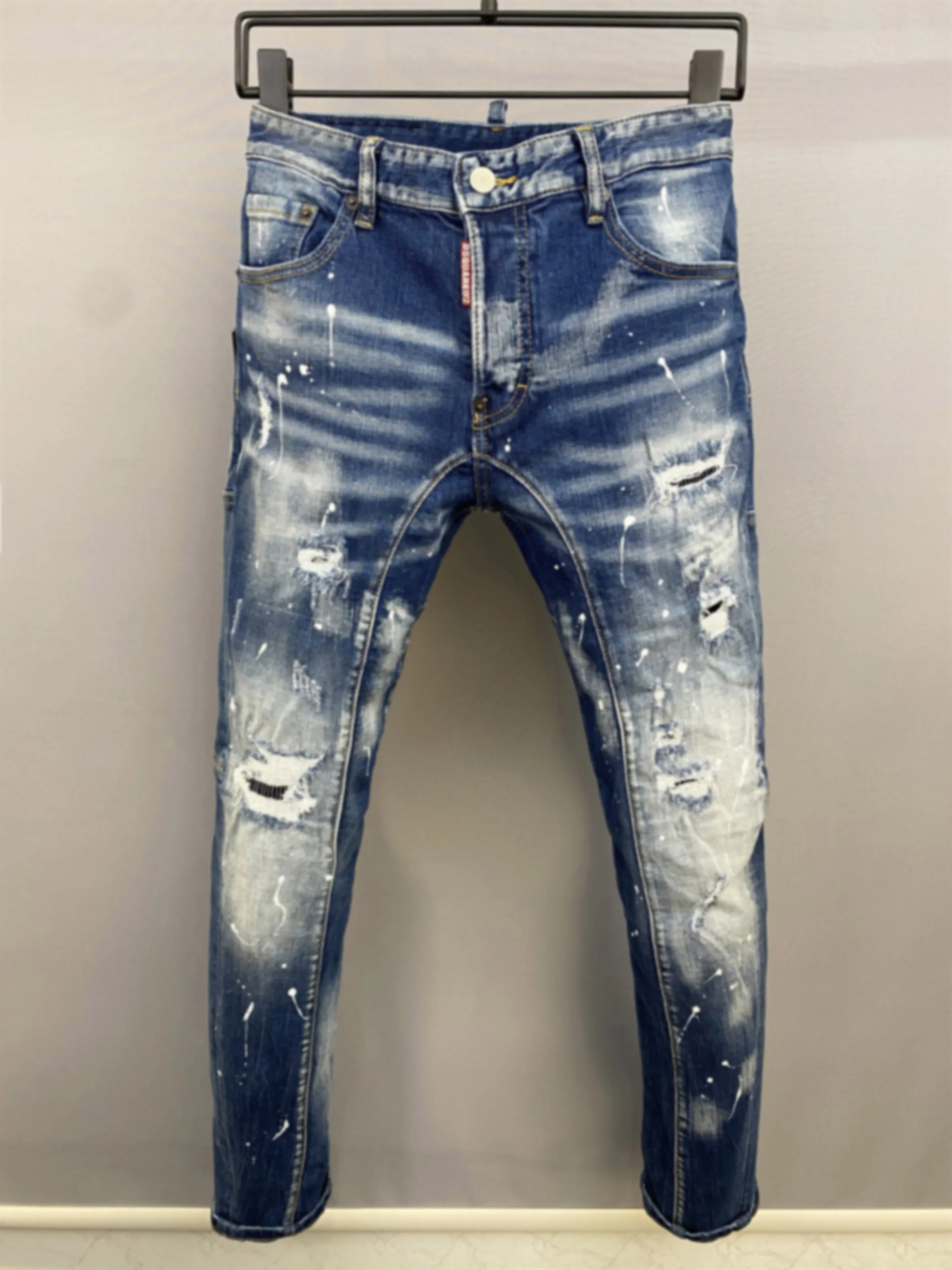 Top Trends: 2023 New Denim Pants Men&#039;s D2 Jeans 3D Cut Slim Fit Small Feet Casual Water Wash Micro Elastic Perforation Shoppable Styles