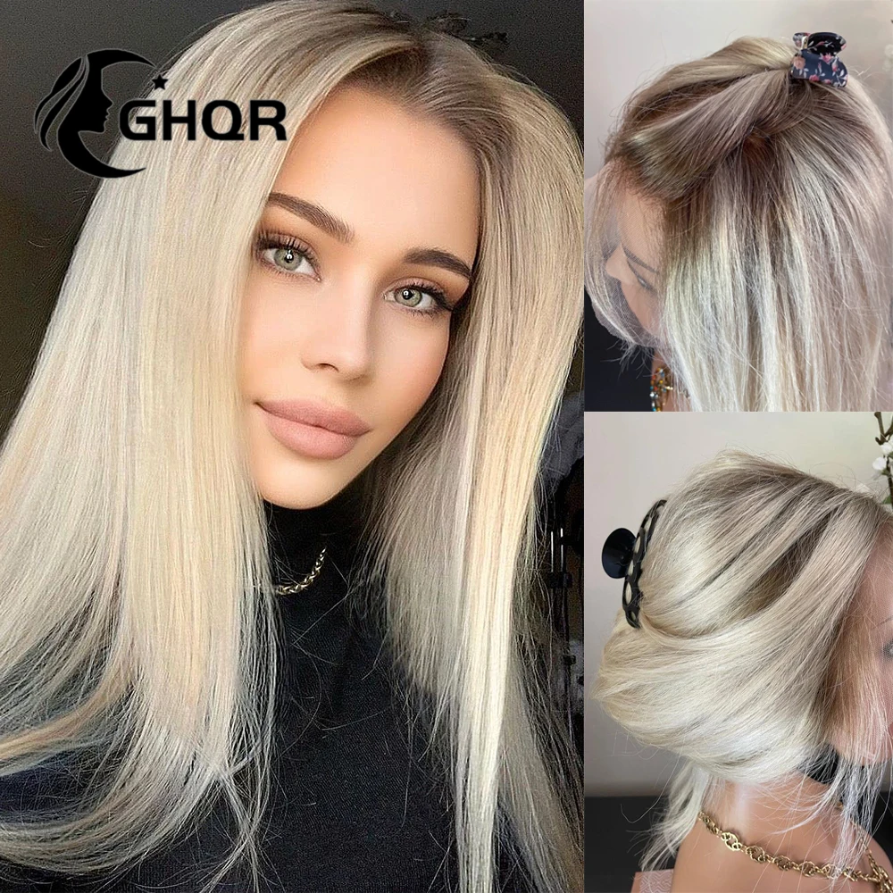 Top Trends: Ombre Blonde Lace Front Wig Human Hair Colored Wigs For Women Long Straight Brazilian Hair Hd Transparent Full Lace 360 Frontal Shoppable Styles