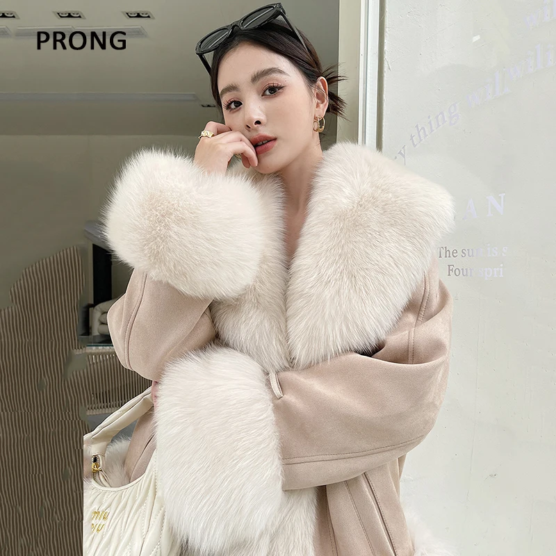 Top Trends: Winter Faux Fur Collar And Cuffs Set Women Coat Jacket Fur Collar Luxury Large Size Fake Fur Scarf Shawls Neck Warmers Scarves Shoppable Styles