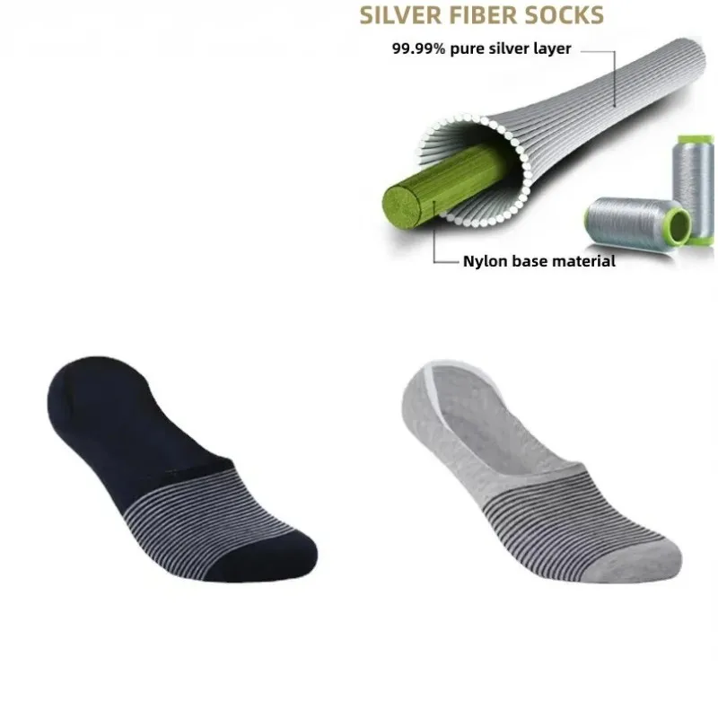 Top Trends: 15% Pure Silver Infused Socks Anti-Odor &amp; Anti-bacterial Moisture Wicking For Men Socks, 2 Pairs Shoppable Styles