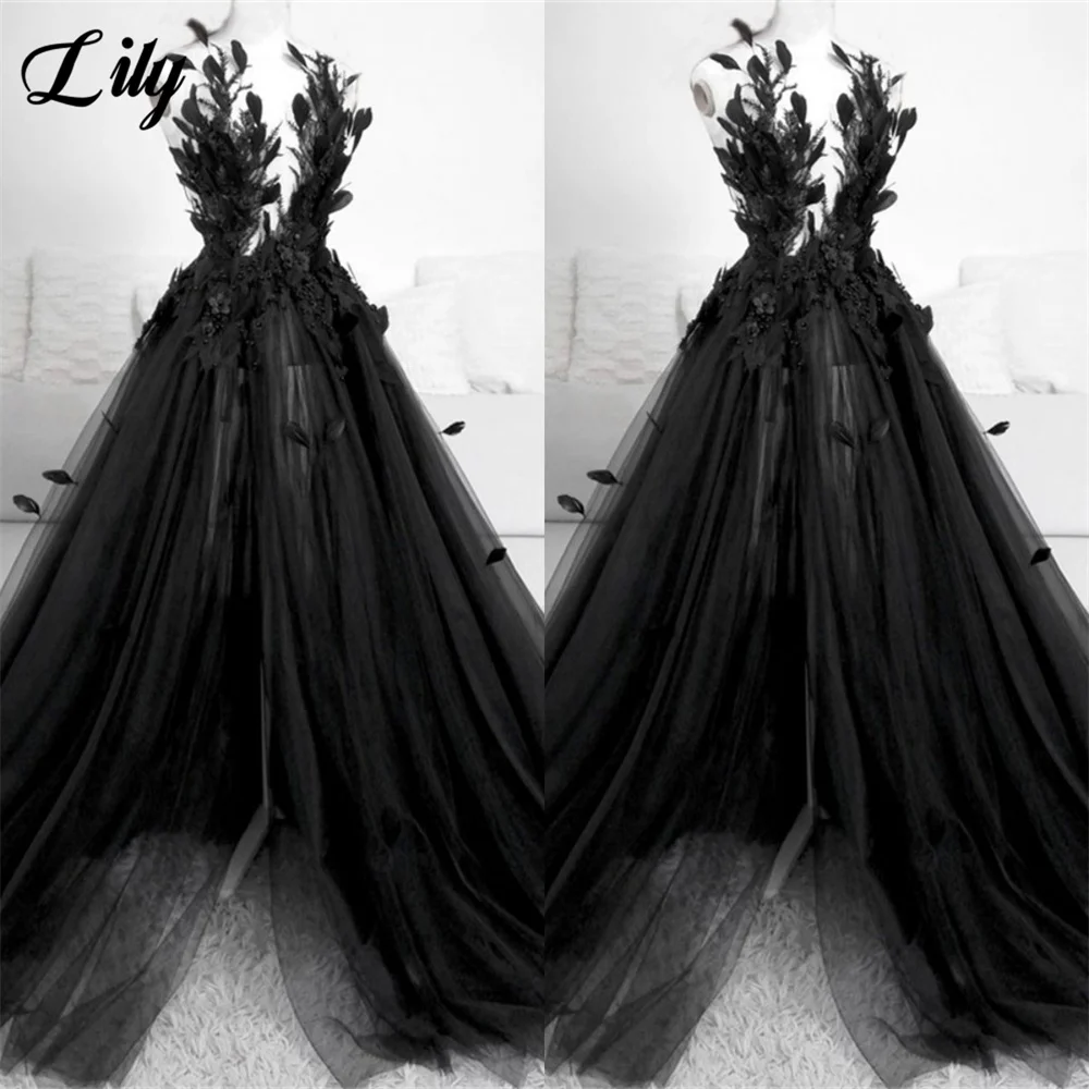 Top Trends: Classic Black Feather Wedding Dress Princess Birthday Dress For Women Luxury Bridal Wedding Gowns Real Picture Vestido Novia Shoppable Styles