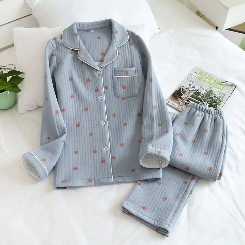 Top Trends: Japanese New Style Autumn And Winter Long-sleeved Trousers, Pure Cotton Air Cotton, Warm Ladies Pajamas, Home Service Sleepwear Shoppable Styles