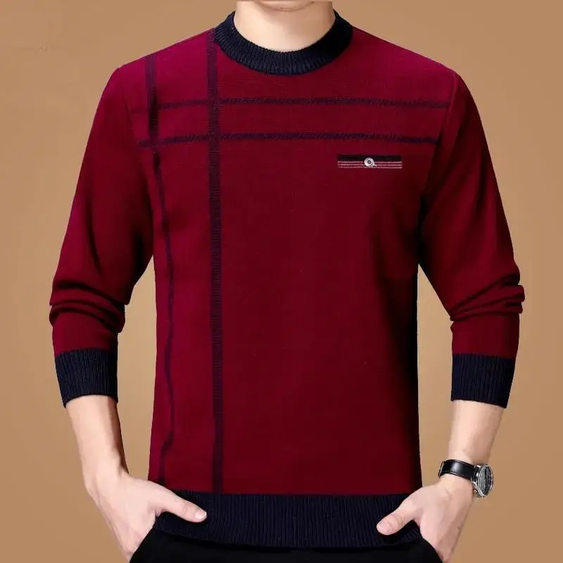 Top Trends: Fashion O-Neck Knitted Spliced Loose Sweaters Men's Clothing 2023 Autumn Winter Oversized Casual Pullovers Warm Tops Shoppable Styles