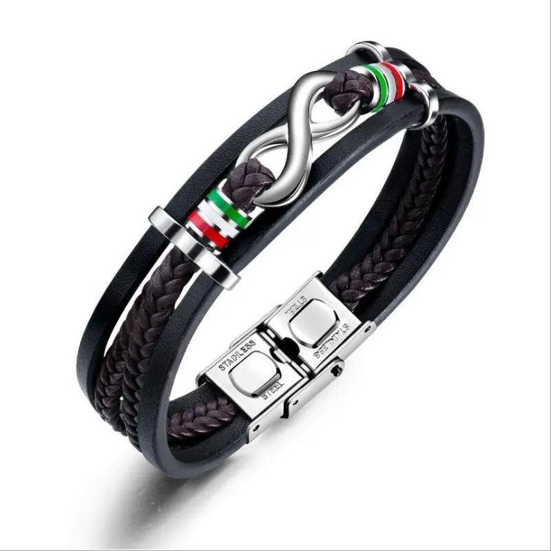 Top Trends: Daily Wear Multilayer Braided Leather Wrap Bracelet Mature Men's Cool Trend Casual Folding Buckle Bracelet Jewelry Shoppable Styles - Image 5