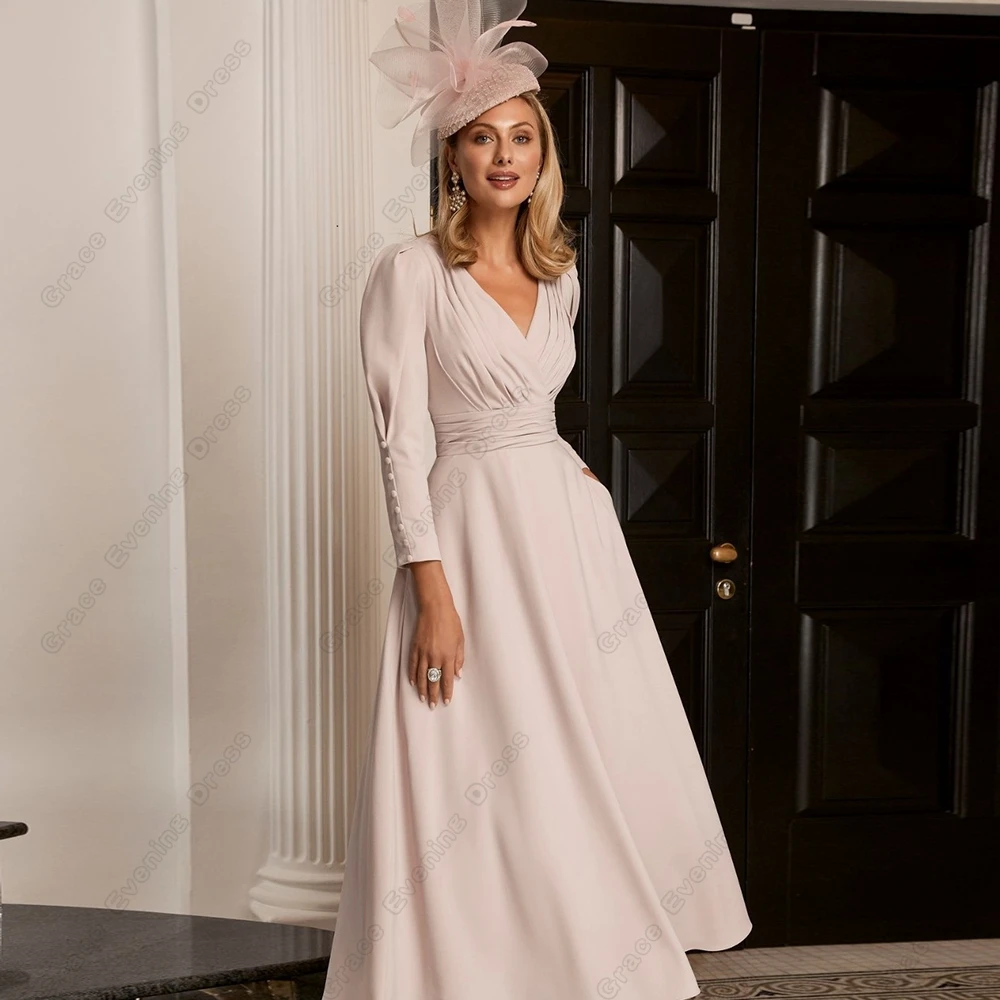 Top Trends: Strapless Civil Mother Of Bride Dresses For Women 2023 New Full Sleeve Wedding Party Gown Pleat Summer 2023 Vestido De Noche Shoppable Styles