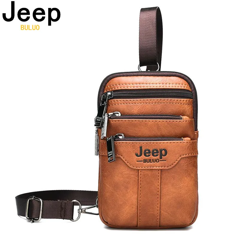 Top Trends: JEEP BULUO Multi-function Small Sling Chest Bag Legs Waist Bag For Man New Fashion Casual Crossbody Men Messenger Bags Shoppable Styles