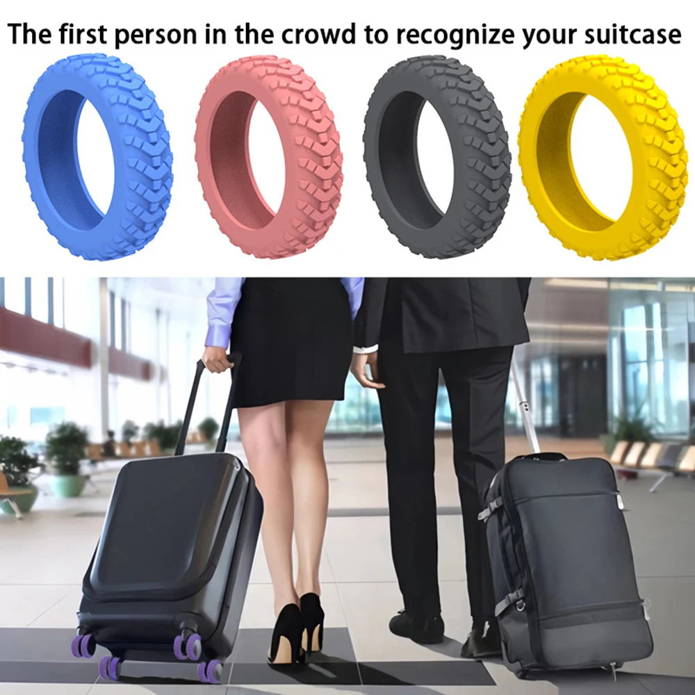 Top Trends: 8Pcs Luggage Wheels Covers Thicken Silicone Luggage Wheel Protector Cover Reduce Noise Shock Absorption Suitcase Accessories Shoppable Styles - Image 4