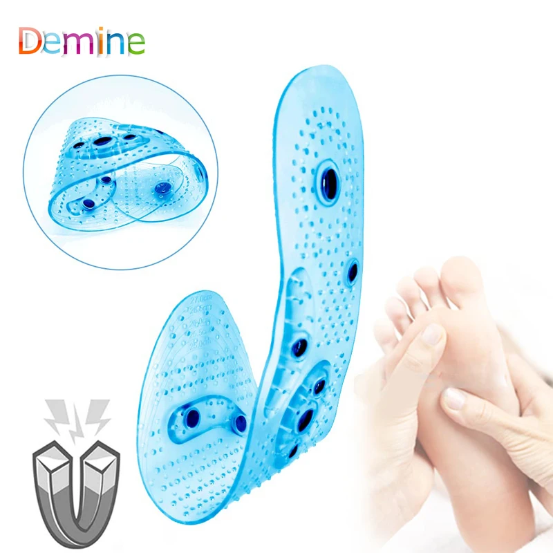 Top Trends: Unisex Magnetic Massage Insoles Foot Acupressure Shoe Pads Therapy Slimming Insoles For Weight Loss Transparent Feet Magnets Shoppable Styles