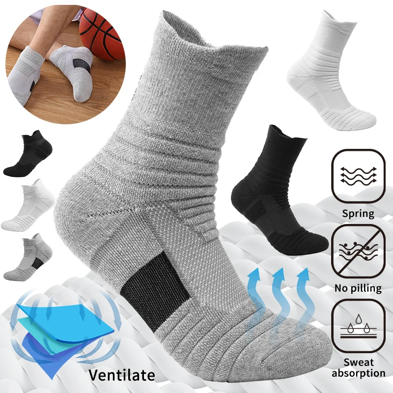 Top Trends: 2Pairs Anti-slip Football Socks Men Women Cotton Sock Short Long Tube Soccer Basketball Sport Socks Breathable Deodorous Socks Shoppable Styles