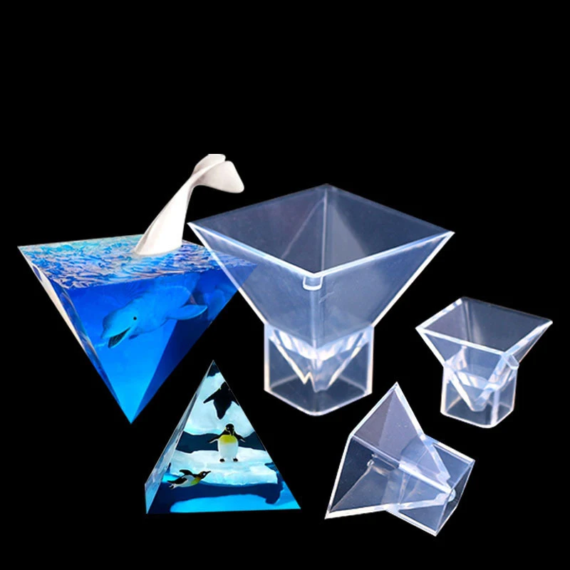 Top Trends: 3 Size Clear Pyramid Resin Mold DIY Epoxy Resin Mold Home Office Decorative Pyramid UV Cyrstal Square Cube Clear Silicone Mold Shoppable Styles