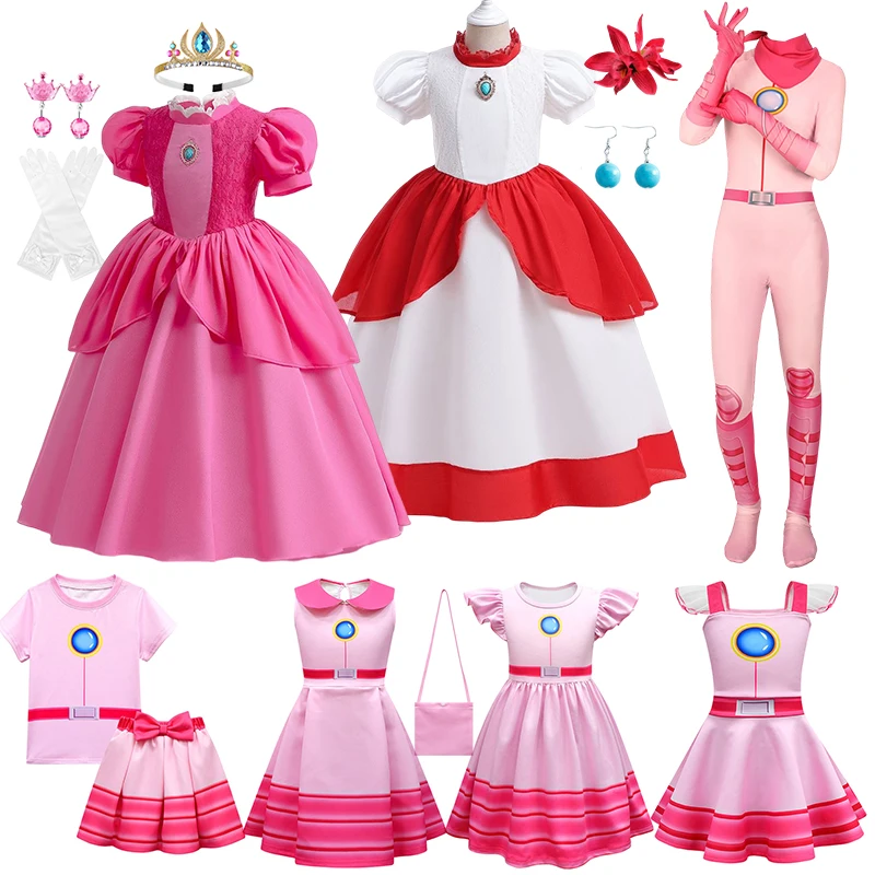 Top Trends: New Peach Princess Dress For Girl Children Stage Performance Clothes Kids Carnival Birthday Party Festival Cosplay Costume 2-10T Shoppable Styles