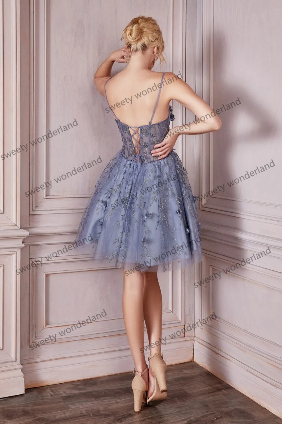 Top Trends: Fantasy Short Cocktail Dresses Knee Length 3D Flowers Layered Tulle Prom Gowns Spaghetti Straps Birthday Party Dress Shoppable Styles - Image 3