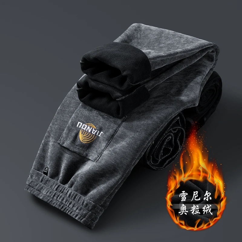 Top Trends: Winter Black Thick Warm Pants Chenille Lambswool Sweatpants Men Joggers Fleece Oversize Casual Pants Men High Street Trousers Shoppable Styles