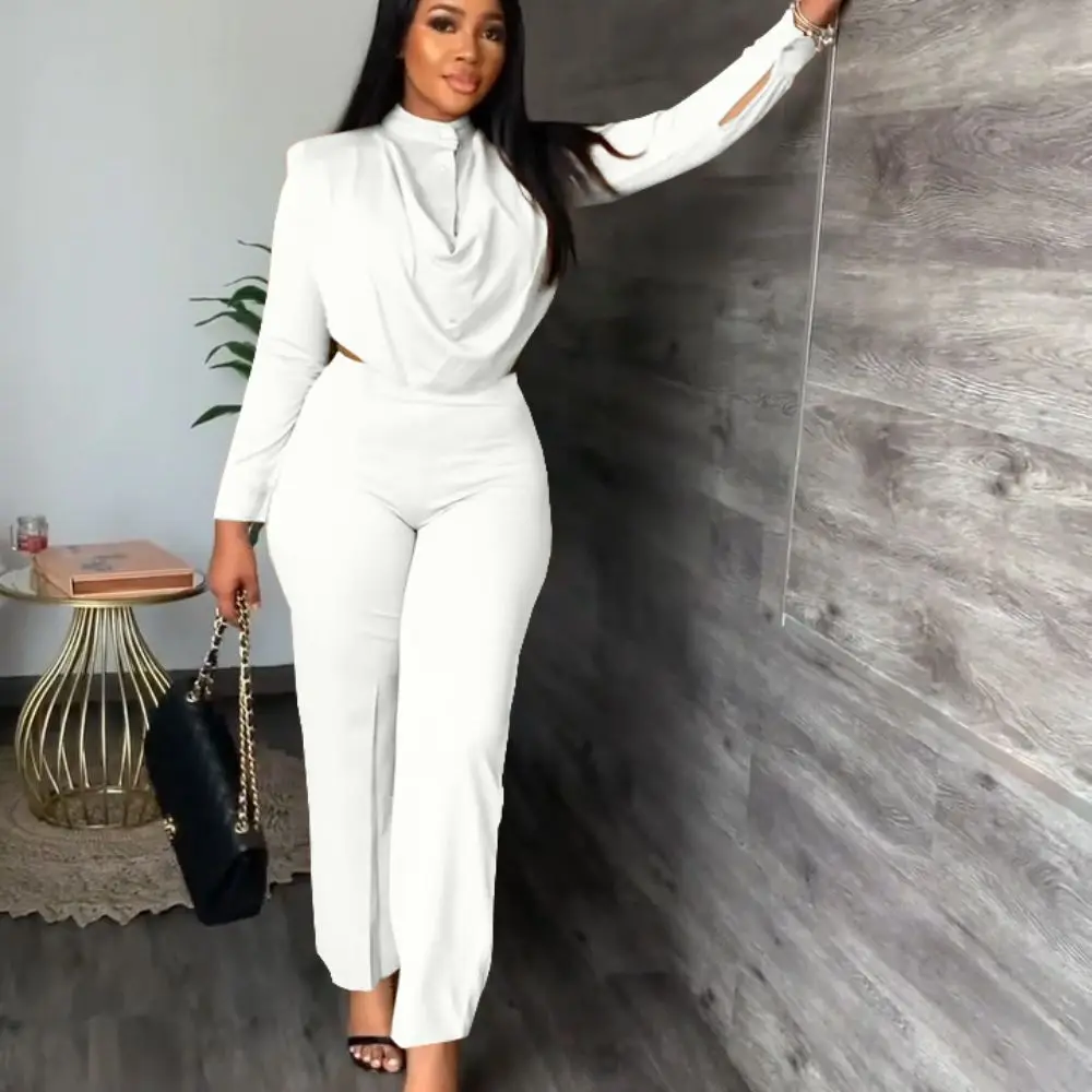 Top Trends: Elegant Fall Two Piece Sets Women Outfits Crop Top Office Lady Suits Plus Size Clothing 2 Piece Loungewear For Women Shoppable Styles