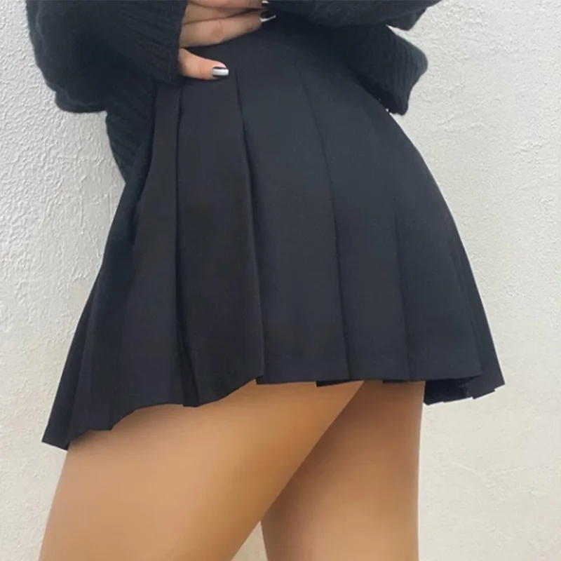 Top Trends: Mini Sexy Skirts Women High Waist A-Line Pleated Skirt Black Fashion Female Dance Short Skirt Ladies Party Club Wear Skirts Shoppable Styles