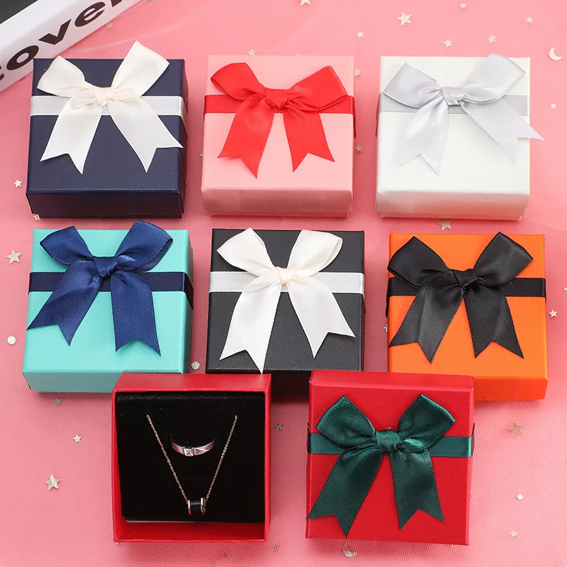 Top Trends: Jewelry Box For Engagement Ring Earrings Necklace Bracelet Bowknot Box Earrings Bracelets Square Boxes Shape Gift Packing Shoppable Styles