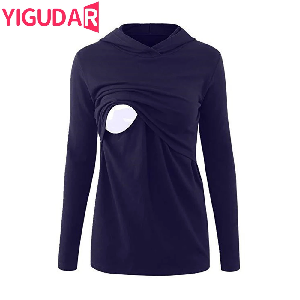 Top Trends: Maternity Nursing Hoodie Long Sleeve Pregnant Women Clothing Tops Breastfeeding Sweatshirt Nurse Clothes For Spring Autumn Shoppable Styles