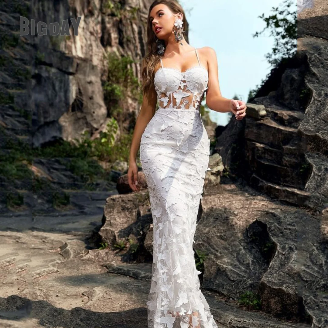 Top Trends: Exquisite Mermaid Wedding Dress For Woman 2024 Spaghetti Straps Open Back Lace Appliques Bridal Gowns Vestido De Noiva Customed Shoppable Styles