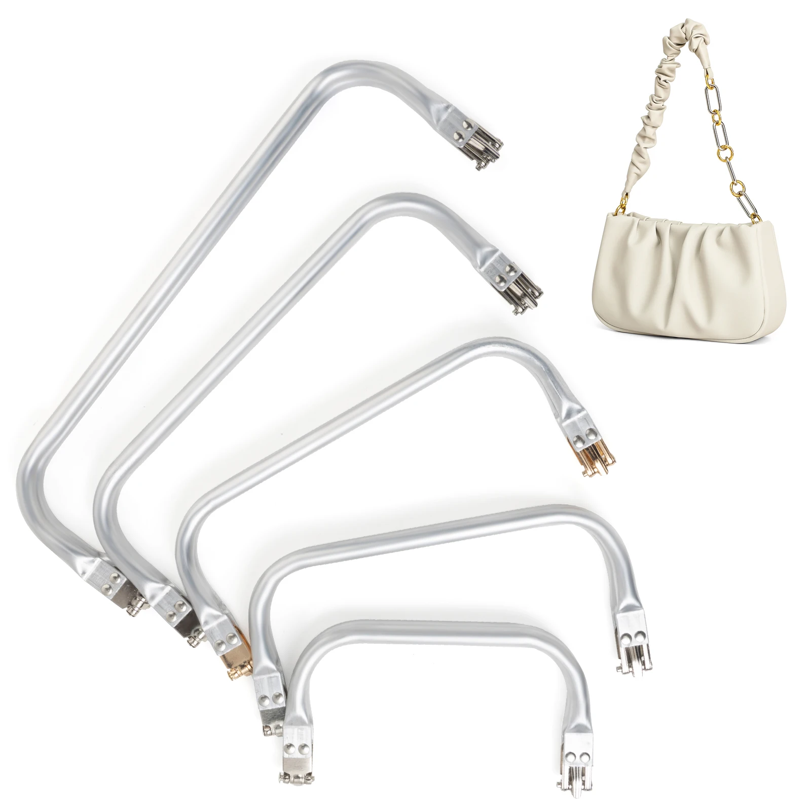 Top Trends: Metal Aluminum Tube Frame Bag Handle Accessories Clutch Bag Parts Bag Frame For Wallet Doctor Purse Frame Aluminum Pipe Clamp Shoppable Styles