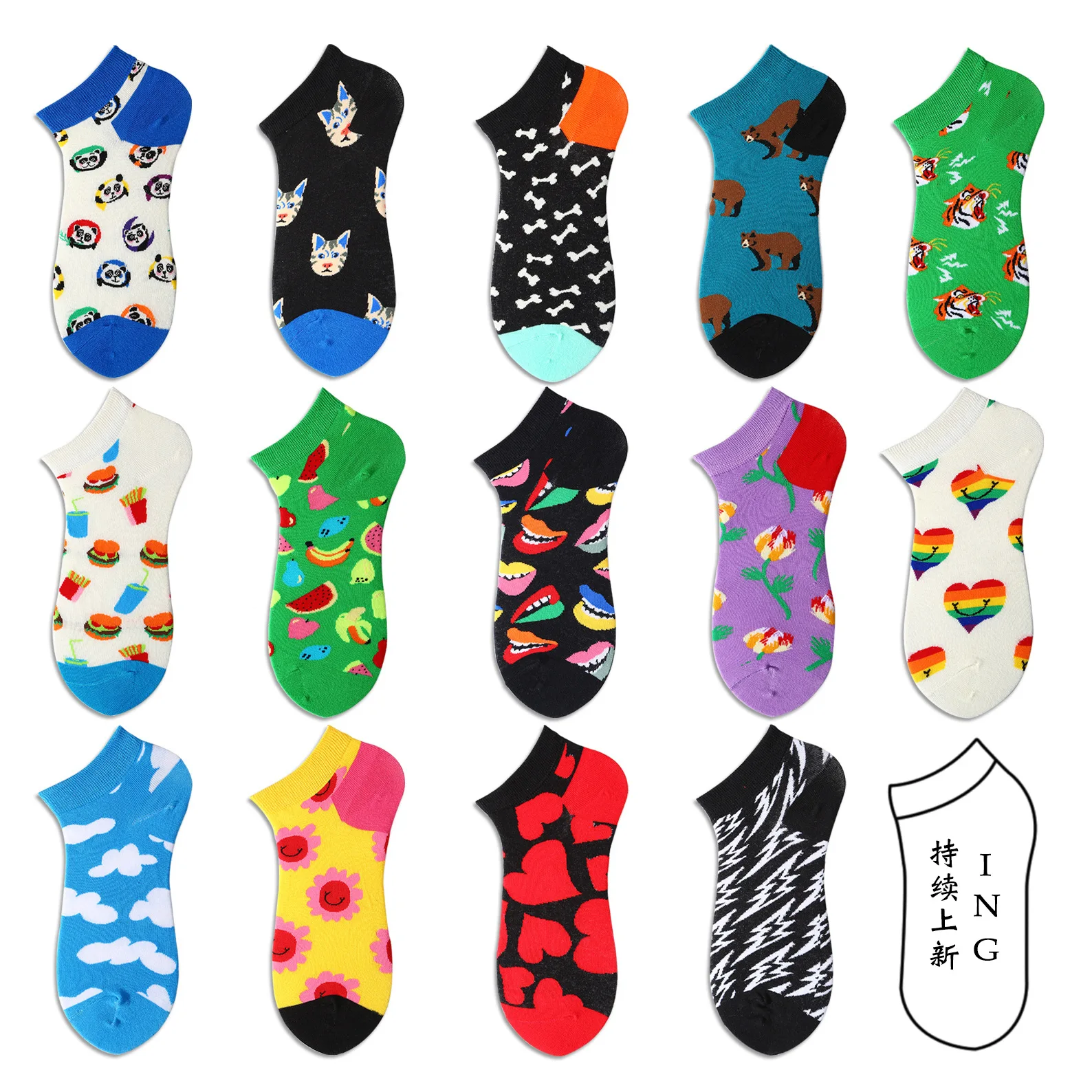 Top Trends: Spring Summer Socks Men Women Sock INS Brand Panda Printed Cotton Socks Europe America Street Short Low Cut Unisex Funny Sox Shoppable Styles