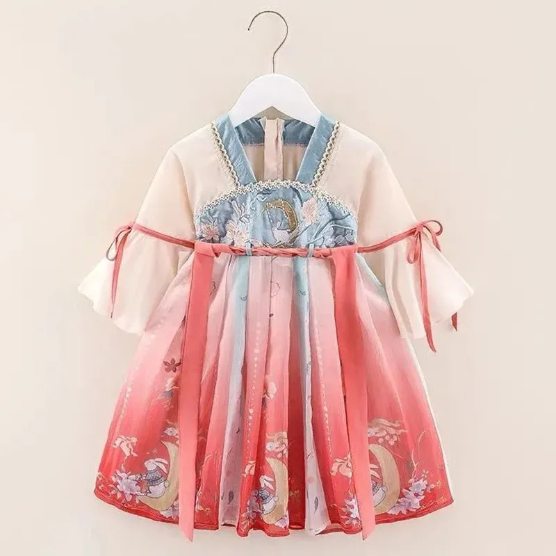 Top Trends: Girls Hanfu Spring And Autumn Clothes 2023 New Tang Suit Chinese Children&#039;s Ancient Clothes Girls Baby Dress Shoppable Styles