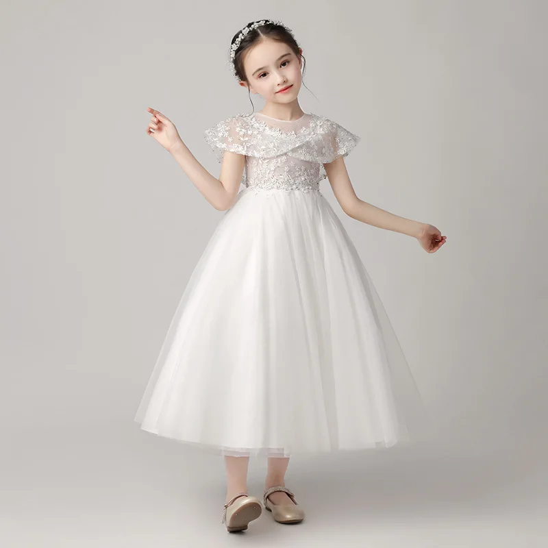 Top Trends: Fluffy Flower Girl Dress Lace Embroidered Wedding Princess Dress Host Performance Costume Skirt Evening Dresses Shoppable Styles - Image 2