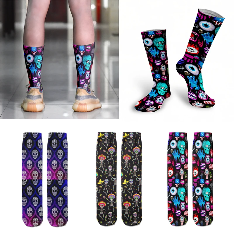 Top Trends: Creative Skull 3D Printing Unisex Socks Street Style Novelty Trend Long Socks Harajuku Fashion Funny Bar Club Party Happy Socks Shoppable Styles