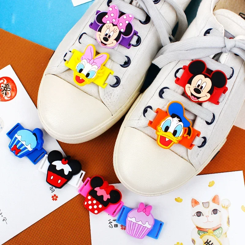 Top Trends: Disney Mickey Casual Shoes Cartoon Shoelace Accessories Buckle Decorative Shoes Flower Canvas Shoes PVC Soft Glue Decoration Shoppable Styles