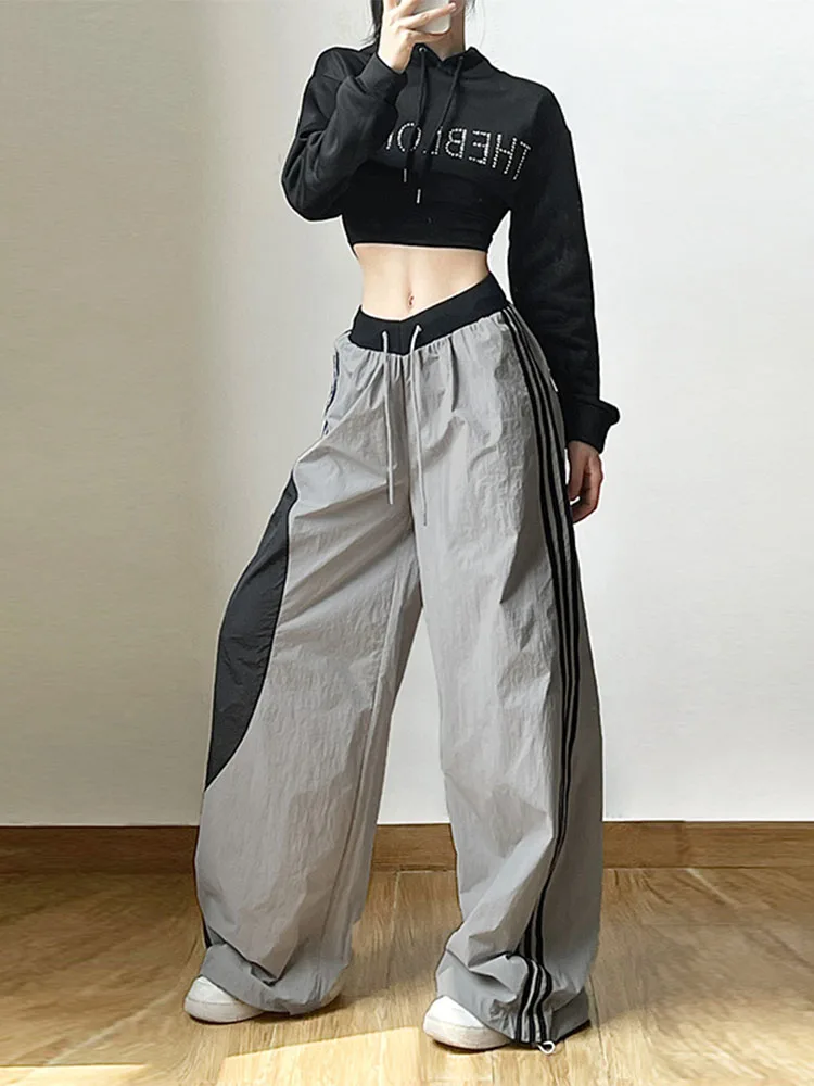 Top Trends: Y2K Women Streetwear Techwear Cargo Korean Parachute Track Pants Tech Sweatpants Oversize Wide Leg Joggers Trousers Clothes Shoppable Styles