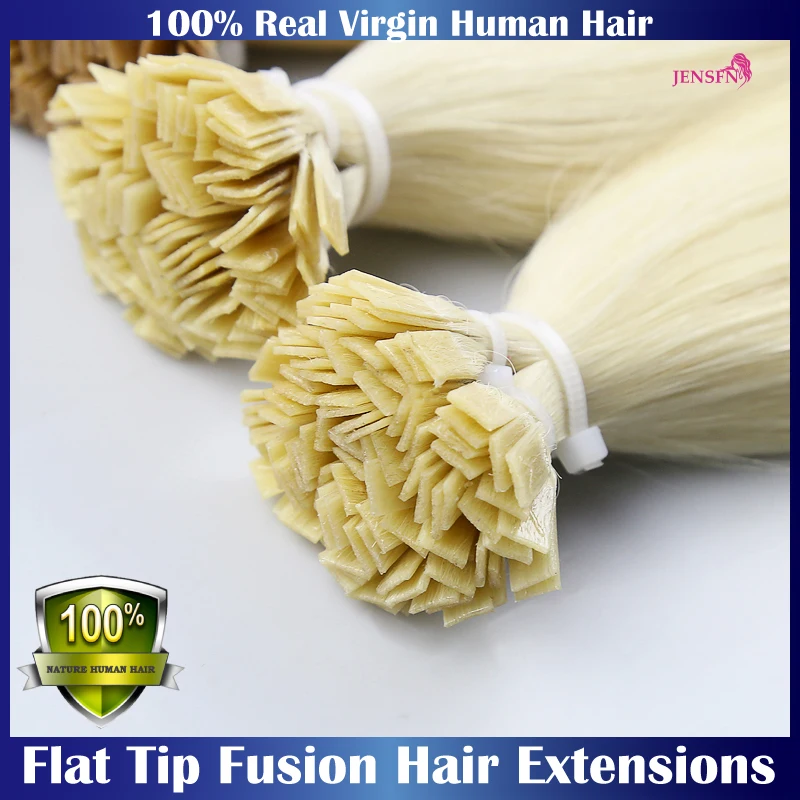 Top Trends: Virgin Straight Fusion Flat Tip Human Hair Extensions 16"-26" Inch 1g / Strand 100pcs / Set Natural Hair Extensions Keratin Capsule Shoppable Styles