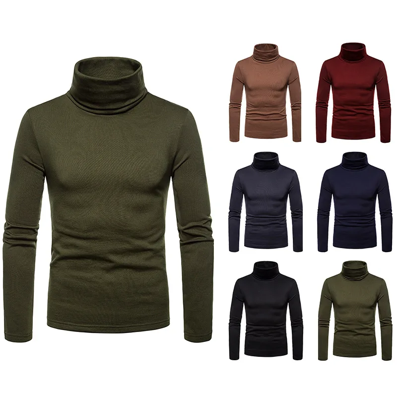 Top Trends: 2023 New Sweater Men Solid Color Turtleneck Pullovers Pull Homme Men's Cold Blouse Winter Long Sleeve T Shirts Shoppable Styles