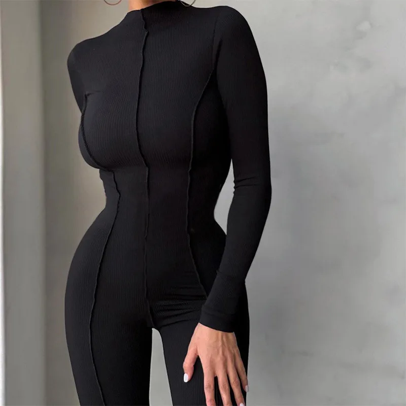 Top Trends: 2023 European And American Style Autumn And Winter New Women's Fashion High Neck Tight High Waist Casual Solid Color Sports Jump Shoppable Styles