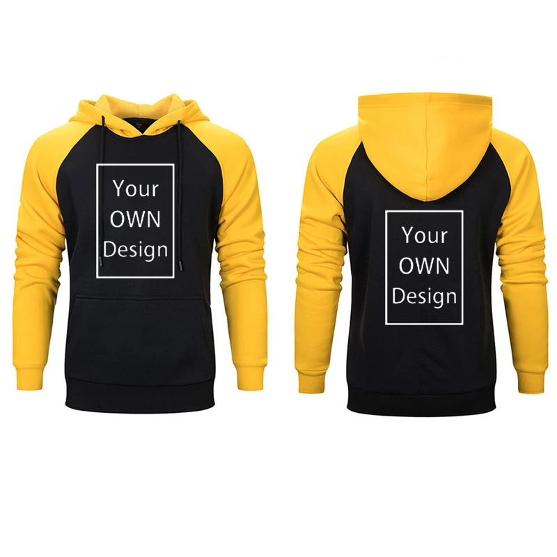 Top Trends: Custom LOGO Men Sweatshirt Patchwork Hooded Your OWN Design Brand Logo / Picture DIY Hoodies Casual Fashion Streetwear Shoppable Styles