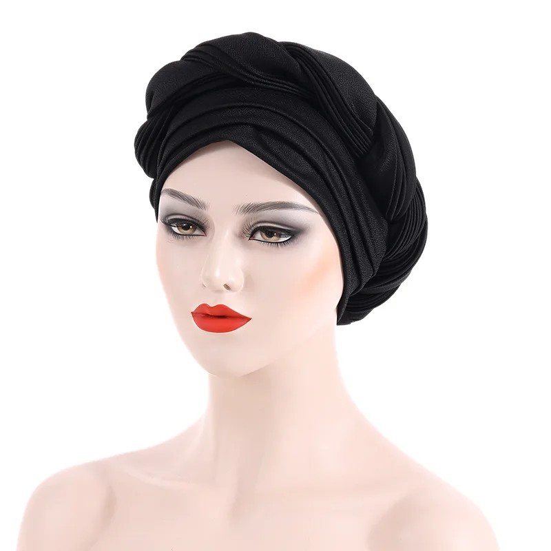 Top Trends: Fxhixiy Hijab Braid Silky Turban Hats For Women Cancer Chemo Beanies Cap Headwrap Headwear Soft Turban Hats Beanie Twisted Hijab Shoppable Styles