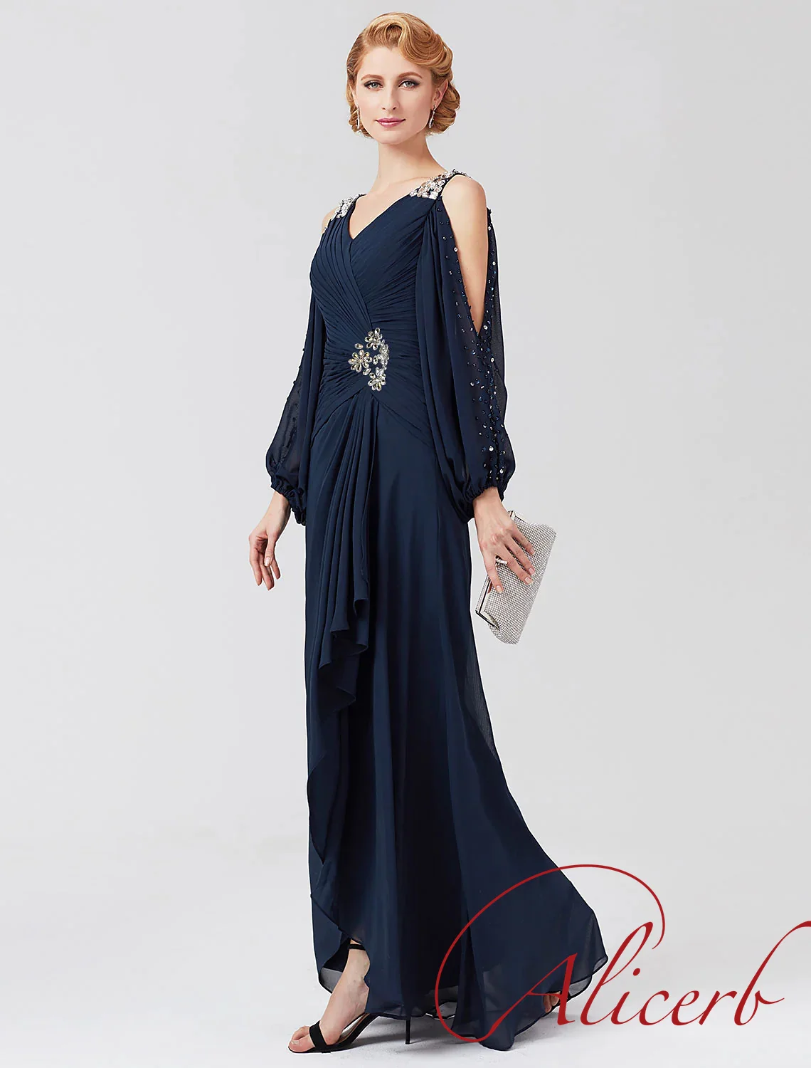 Top Trends: Elegant A Line V Neck Mother Of The Bride Dress With Beading Pleat Luxury Wedding Guest Floor Length Prom Evening Mother Gowns Shoppable Styles