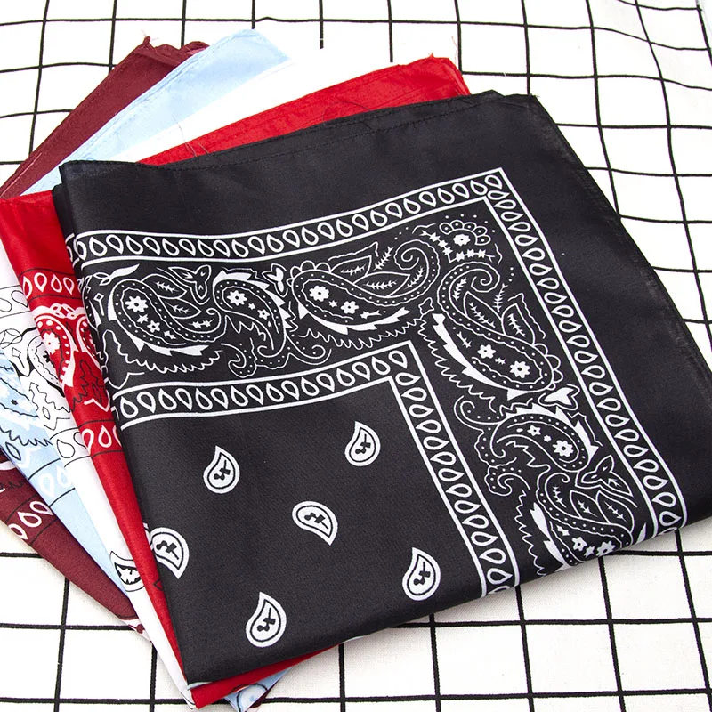 Top Trends: Fashion Hip Hop Bandana Kerchief Unisex Black Hair Band Neck Scarf Headwear Wrist Wraps Head Square Scarves Print Handkerchief Shoppable Styles