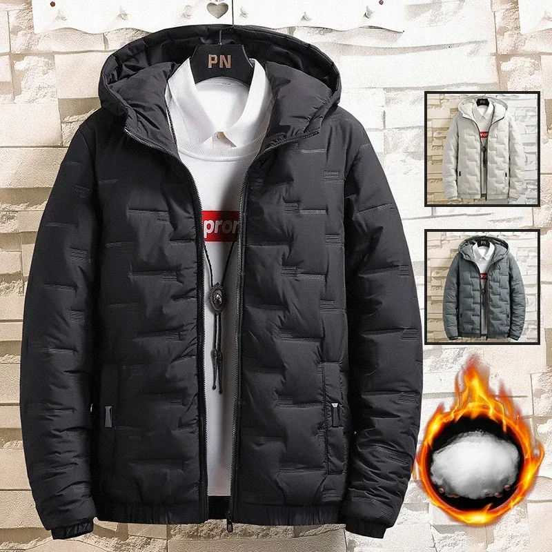 Top Trends: Autumn And Winter New Fashion Trend Thick Warm Hooded Cotton-Padded Jacket Men&#039;s Casual Loose Comfortable Large Size Coat Shoppable Styles