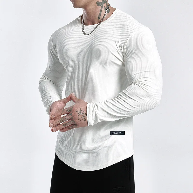 Top Trends: Men's Muscle O-Neck Shirts Light Weight Slim Fit Long Sleeve Workout Gym T-Shirts Soft Tees Bodybuilding Shoppable Styles